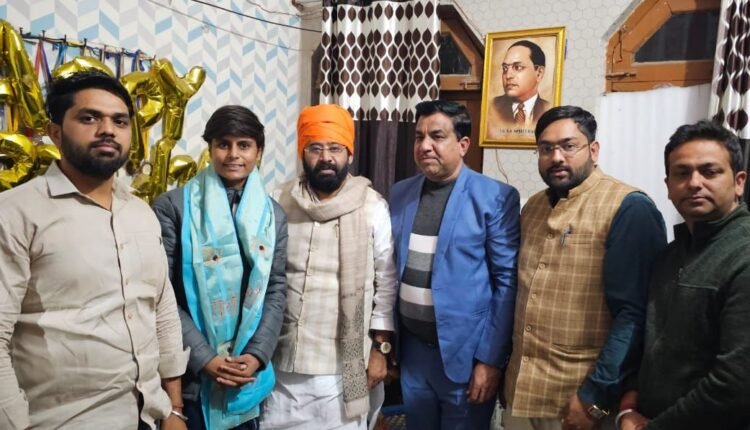 MLA Laxmiraj Singh congratulated on being selected in the Under 23 women's cricket state team.