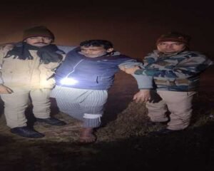 Cow slaughter criminal arrested during police encounter, one motorcycle, one illegal pistol with one shell and one live cartridge recovered.