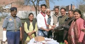 Badaun: Rovers Rangers set up a tent city and prepared food without utensils.
