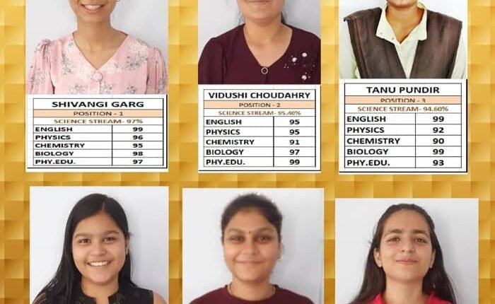 Boys and girls of Bright Home Public School, Nanauta danced after seeing the CBSE board exam results.