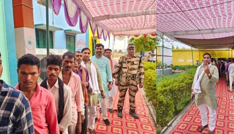 Mirzapur: MLA Ramashankar Singh Patel stood in line and cast his vote