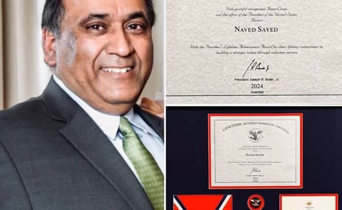 Nassim Foundation co-founder Naveed Syed honored by Joe Biden with Lifetime Achievement Presidential Volunteer Award
