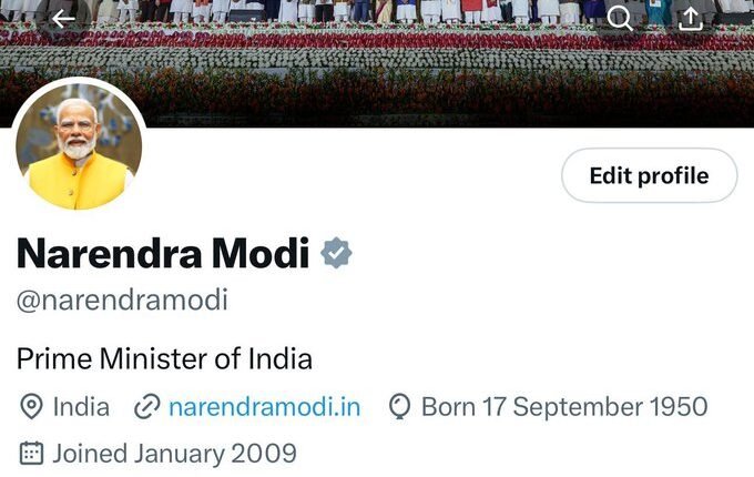 The number of followers of PM Modi on X crossed 100 million