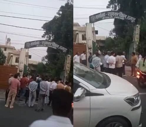 BJP district president's son accused of assaulting a policeman, video of the assault goes viral, police uniform torn