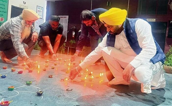 Cabinet Minister Harbhajan Singh ETO celebrated Diwali at Government Elementary Smart School Jandiala Guru