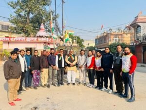 Cleanliness drive at Bharat Mata statue site under the aegis of Matribhoomi Seva Sangh, effigy burning in protest against atrocities on Hindus in Bangladesh