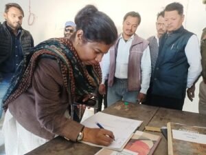 DM along with representatives of political parties did external inspection of EVM and VVPAT warehouse