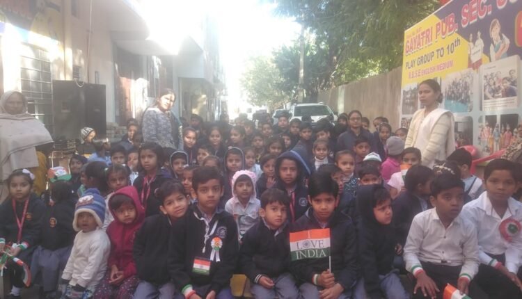 Republic Day was celebrated at Gayatri School in Kala Kuan, Alwar