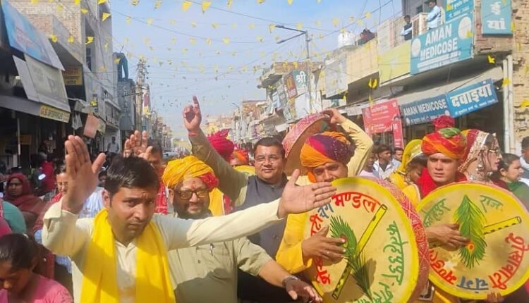 Third day of the four-day annual Falgun festival of the ancient Shri Shyam temple, *The huge procession was welcomed at many places