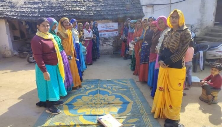 Information on banking schemes was given in Baseth village, women participated