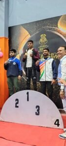 Dharmendra Kumar, a student of Government Raza Postgraduate College, Rampur, won the gold medal in the All India Grappling Competition