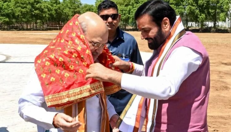 Amit Shah received a grand welcome in Haryana on the second day of Chaitra Navratri