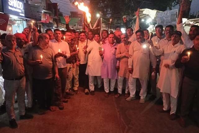 Candle march in Tijara in protest against Pahalgam massacre
