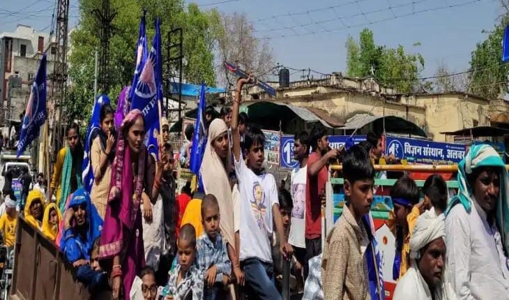 Dr. Bhimrao Ambedkar Jayanti celebrated with great pomp in Alwar, crowd of thousands gathered at Ambedkar Circle,