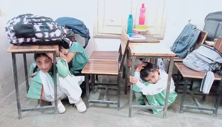 Mock drill was organized at various institutions and places including ten schools of the district