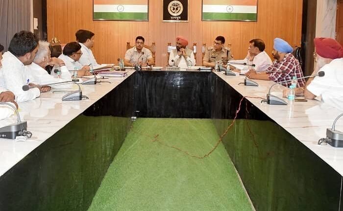 High level meeting on the problems of displaced families in Tehsil Swar, discussion held under the chairmanship of State Minister Baldev Singh Aulakh