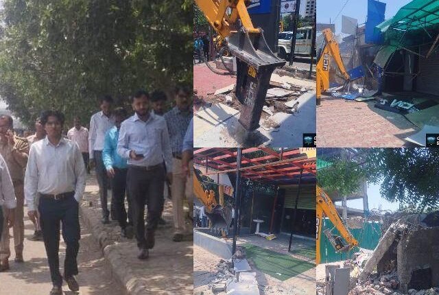 Anti-encroachment drive was carried out in Rajnagar Extension on the instructions of the Vice President.