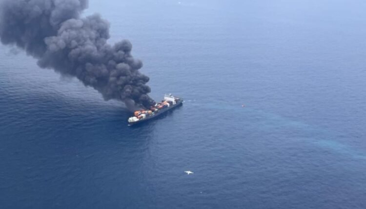 Firefighting efforts intensify aboard Singapore vessel after explosion off Kerala coast