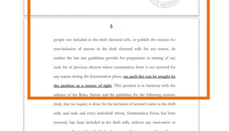 Election Commission's blunt reply to Supreme Court on removal of names of 65 lakh voters in Bihar