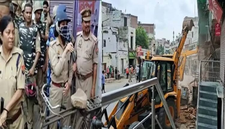 Varanasi: Bulldozer ran from Police Line to Kachhari Road, major action against encroachment, Police-PAC and RAF personnel deployed...
