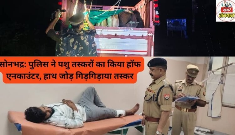 Sonbhadra: Police carried out a half encounter with cattle smugglers, the smuggler pleaded with folded hands.