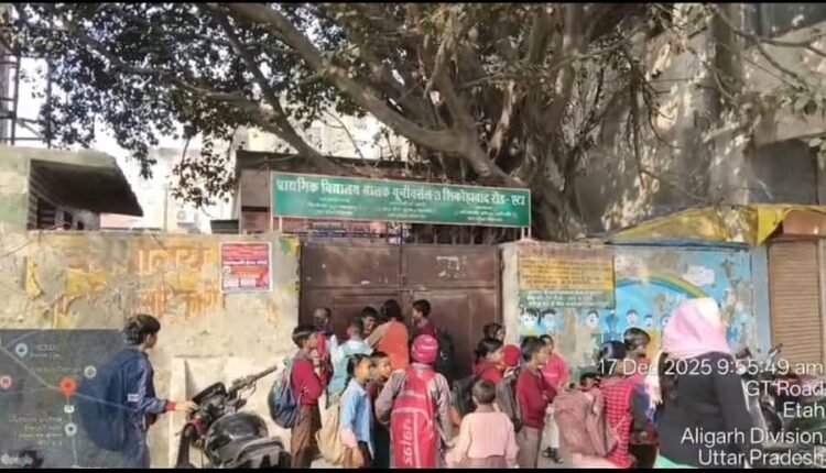The temple of education is locked, children arrived on time—but the teachers were absent.