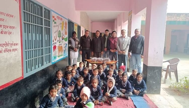 Jerseys distributed to students of the government primary school.