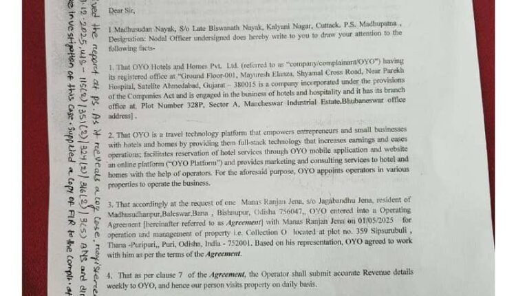 OYO files police complaint against Manas Ranjan Jena for assault and intimidation