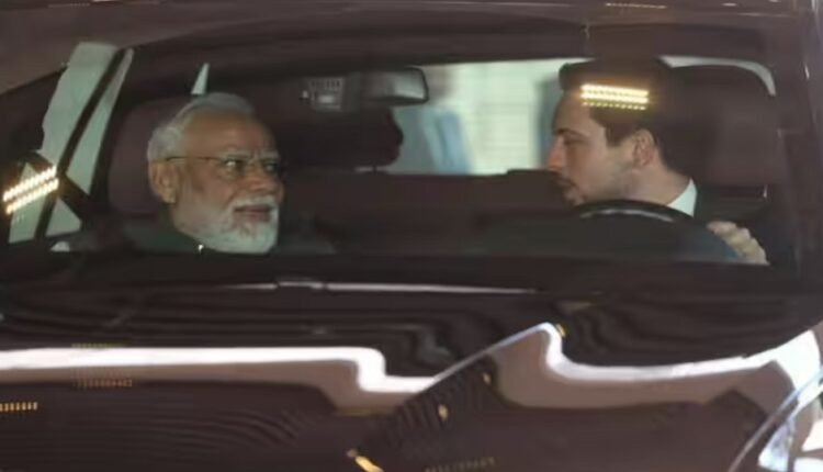 PM Modi travels in Jordanian Crown Prince's car; the pictures grab headlines.