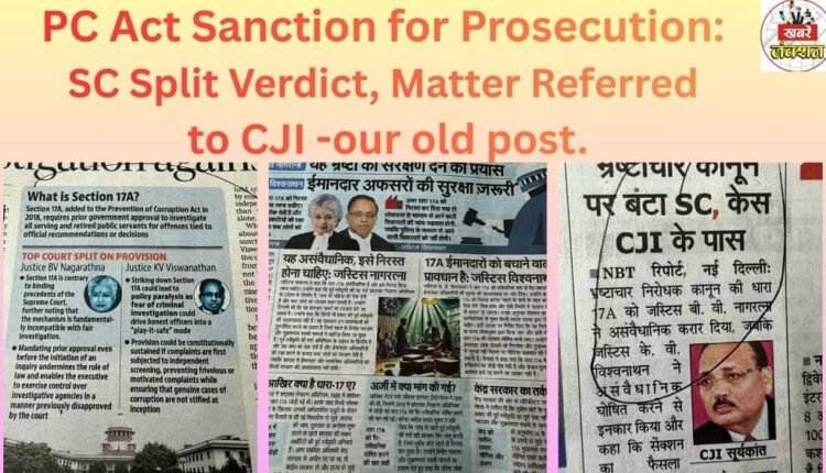 PC Act Sanction for Prosecution