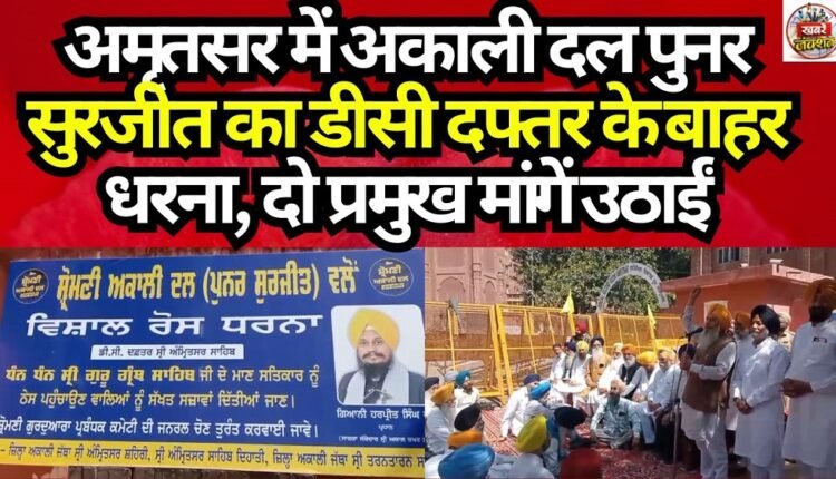 Akali Dal (Punar Surjit) Stages Dharna Outside DC Office in Amritsar; Raises Two Key Demands