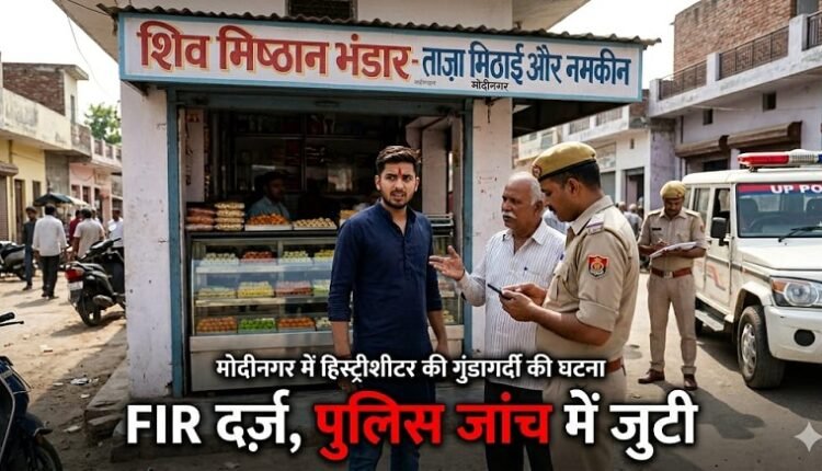 A history-sheeter's hooliganism in Modinagar, extortion and death threats from a sweet shop owner.