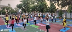 Athletes practiced the Common Yoga Protocol on the occasion of International Yoga Day.