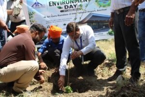 Tree plantation drive organized at Amritsar Airport on World Environment Day.