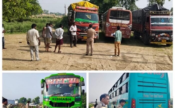 Transport department takes major action against unauthorized and overloaded vehicles, seizes several vehicles