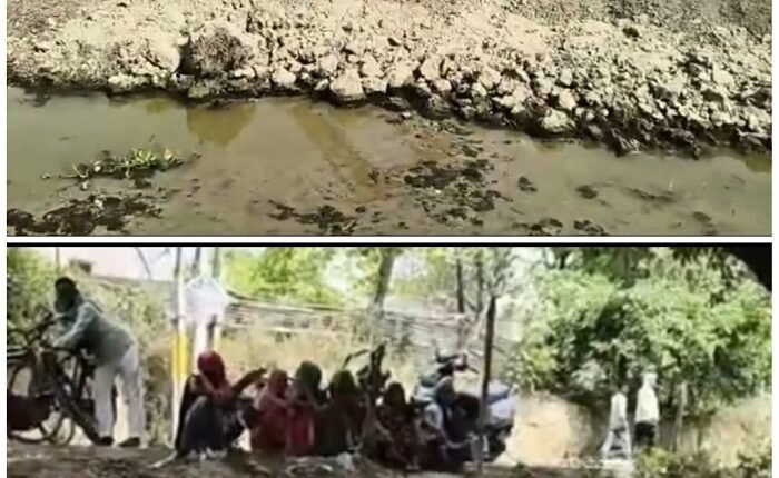 Bulldozer despite the stay? Uproar over 84-bigha pond.