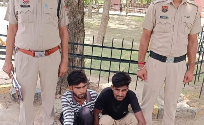 Theft of iron goods from a shop solved; two accused apprehended by Ellenabad police and placed on one-day police remand.