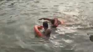 NDRF swings into action in a flash: Rescues youth drowning in the Ganga”