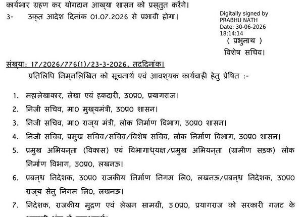 UP gets 29 new IAS officers; several officials, including Ayodhya ADM (City) Yoganand Pandey, have been promoted.