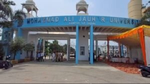 Dr. Tazeen Fatma arrives at Jauhar University amidst demolition notice; activity on campus intensifies.