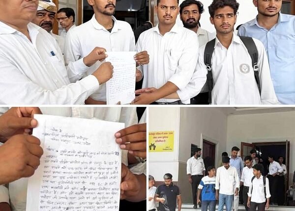 Law students at Dikshit College in Rampur vented their anger against the college.