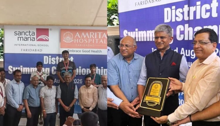 faridabad-district-swimming-championship-alok-mittal-honoured-winners