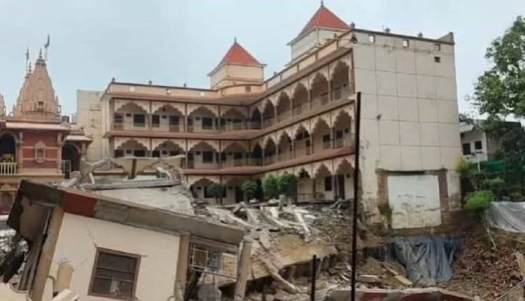 prayagraj-swaminarayan-temple-three-storey-part-collapses